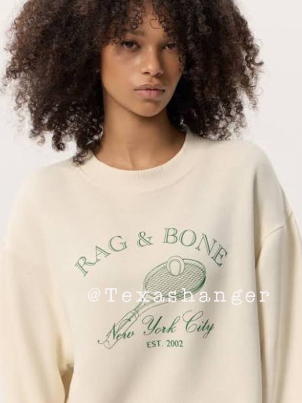 Rag and Bone NWT Racquet Ball Sweatshirt M Medium Ivory